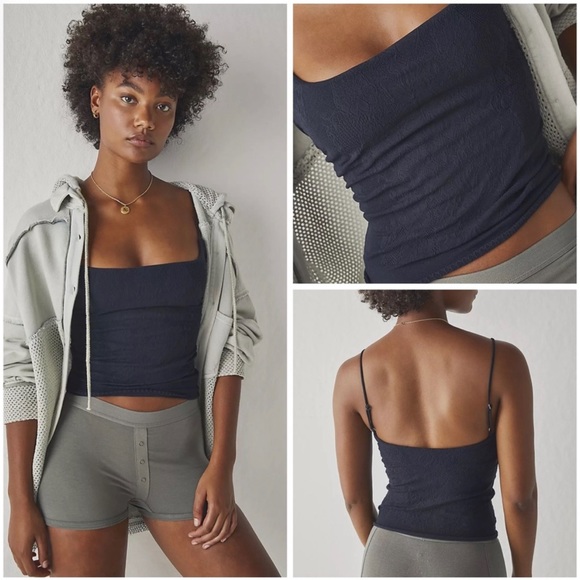 NEW Free People Intimately All I Want Cami in Blue Black Size XS/S $78 - Picture 2 of 7